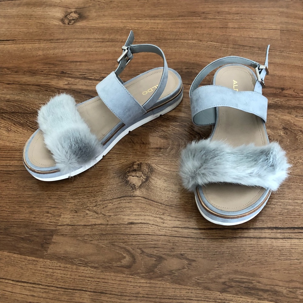 Dusty blue sandals